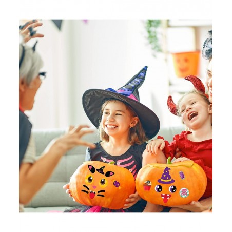 Pumpkin Face Stickers Pumpkin Decorating Stickers 32 Sheets Face Stickers for Pumpkin Decorating Jack O Lantern Stickers for ...