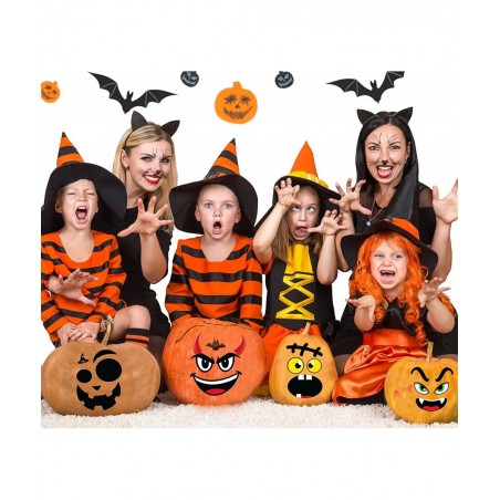 Pumpkin Face Stickers Pumpkin Decorating Stickers 32 Sheets Face Stickers for Pumpkin Decorating Jack O Lantern Stickers for ...