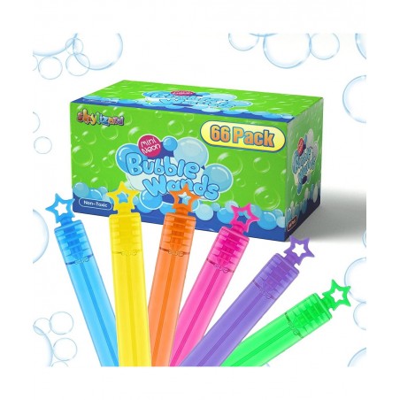 66PCS Mini Bubble Wands for Party Favor Mini Bubbles Bulk Assortment Toys for Kids Boys and Girls Bubble Maker for Birthday W...