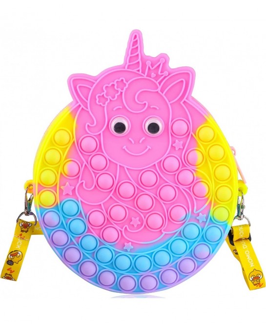 Pop Bag Purse for Girl Bag Gift Bags Hangdbag Wallet for Kid Year Old Teenage Girls Gifts Pink Princess $17.66 Plush Purses