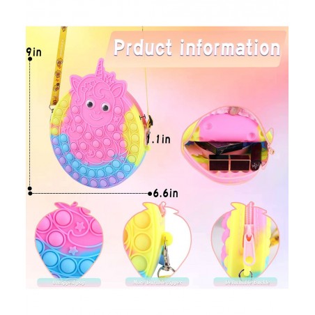 Pop Bag Purse for Girl Bag Gift Bags Hangdbag Wallet for Kid Year Old Teenage Girls Gifts Pink Princess $17.66 Plush Purses