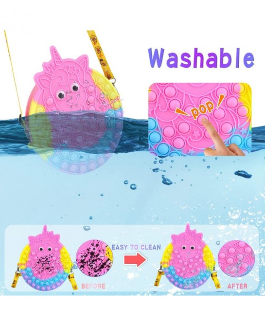 Pop Bag Purse for Girl Bag Gift Bags Hangdbag Wallet for Kid Year Old Teenage Girls Gifts Pink Princess $17.66 Plush Purses