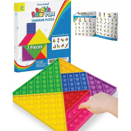 Tangram Educational Bubble Fidget Toy - Pattern Block Puzzle for Teaching in Classrooms and Home - Montessori Stem Toy $22.93...