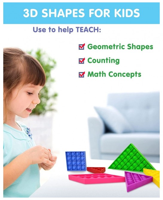 Tangram Educational Bubble Fidget Toy - Pattern Block Puzzle for Teaching in Classrooms and Home - Montessori Stem Toy $22.93...