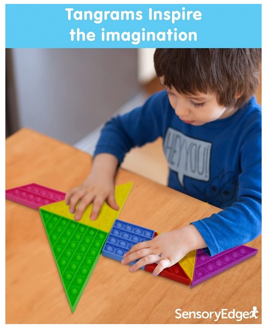 Tangram Educational Bubble Fidget Toy - Pattern Block Puzzle for Teaching in Classrooms and Home - Montessori Stem Toy $22.93...