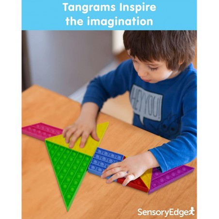 Tangram Educational Bubble Fidget Toy - Pattern Block Puzzle for Teaching in Classrooms and Home - Montessori Stem Toy $22.93...