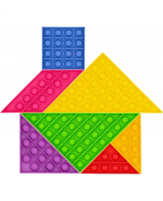 Tangram Educational Bubble Fidget Toy - Pattern Block Puzzle for Teaching in Classrooms and Home - Montessori Stem Toy $22.93...