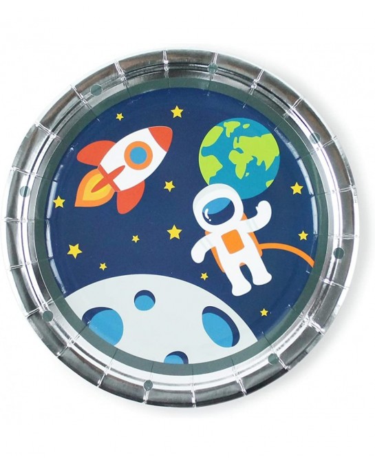 Space Party Plates 12 ct | Paper Plates for Outer Space Party for Kids | Tableware | Rocket Ship Astronaut Planets Nasa $18.3...