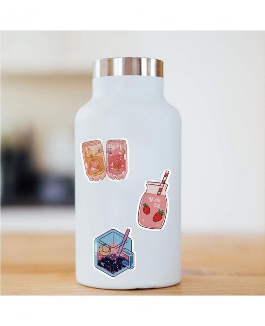 Cute Drink Scrapbook Stickers for Girls 100 Pack Laptop Vinyl Water Bottles Kawaii Japanese Skateboard Stickers-Graffiti Stic...