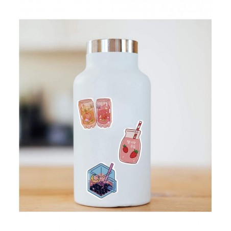 Cute Drink Scrapbook Stickers for Girls 100 Pack Laptop Vinyl Water Bottles Kawaii Japanese Skateboard Stickers-Graffiti Stic...
