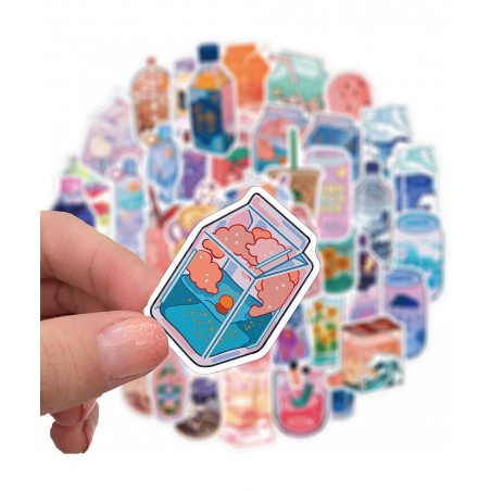 Cute Drink Scrapbook Stickers for Girls 100 Pack Laptop Vinyl Water Bottles Kawaii Japanese Skateboard Stickers-Graffiti Stic...