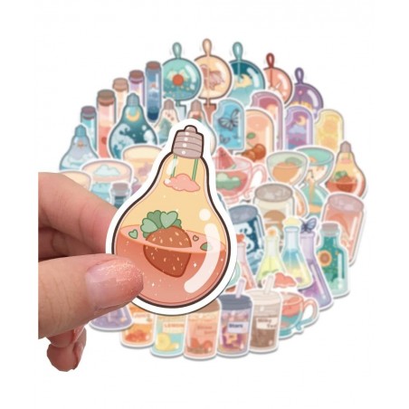 Cute Drink Scrapbook Stickers for Girls 100 Pack Laptop Vinyl Water Bottles Kawaii Japanese Skateboard Stickers-Graffiti Stic...