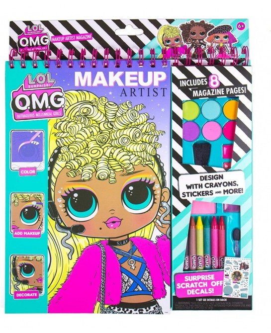 LOL OMG Make-Up Artist Magazine DIY Craft Kit Design with Crayons Stickers & More.Create Fashionable Looks Using Over 130 Ste...