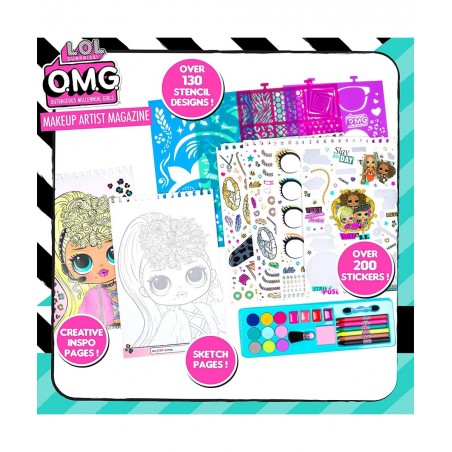 LOL OMG Make-Up Artist Magazine DIY Craft Kit Design with Crayons Stickers & More.Create Fashionable Looks Using Over 130 Ste...