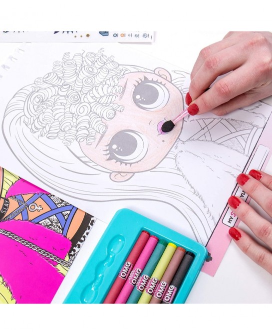 LOL OMG Make-Up Artist Magazine DIY Craft Kit Design with Crayons Stickers & More.Create Fashionable Looks Using Over 130 Ste...