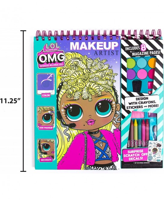 LOL OMG Make-Up Artist Magazine DIY Craft Kit Design with Crayons Stickers & More.Create Fashionable Looks Using Over 130 Ste...