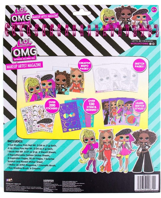 LOL OMG Make-Up Artist Magazine DIY Craft Kit Design with Crayons Stickers & More.Create Fashionable Looks Using Over 130 Ste...