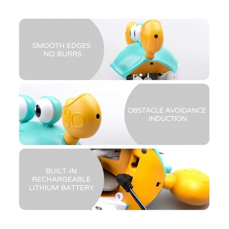 Green Crawling Crab Baby Toy with Music and LED Light Up for Kids Toddler Interactive Learning Development Toy with Automatic...