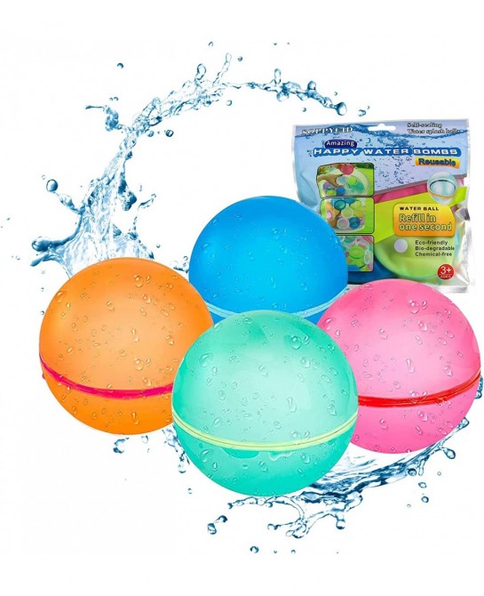 Reusable Water Bomb Reusable Water Balloons Self Sealing Quick Fill Novel Soft Silicone Water Bombs Toy Fastest Filling Water...
