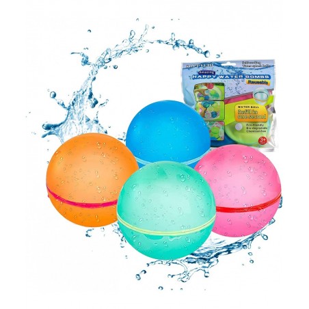 Reusable Water Bomb Reusable Water Balloons Self Sealing Quick Fill Novel Soft Silicone Water Bombs Toy Fastest Filling Water...