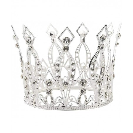 Crown Cake Topper Rhinestone Crystal Handmade Tiara Cake Decoration for Baby Shower Birthday Wedding Party Favors (Silver) $2...