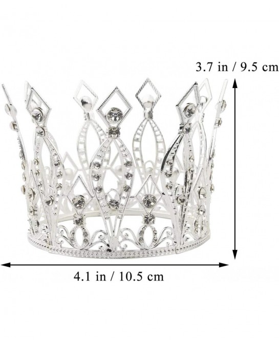 Crown Cake Topper Rhinestone Crystal Handmade Tiara Cake Decoration for Baby Shower Birthday Wedding Party Favors (Silver) $2...