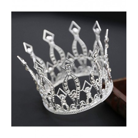 Crown Cake Topper Rhinestone Crystal Handmade Tiara Cake Decoration for Baby Shower Birthday Wedding Party Favors (Silver) $2...