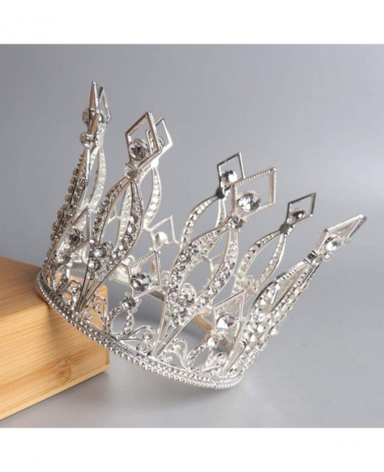 Crown Cake Topper Rhinestone Crystal Handmade Tiara Cake Decoration for Baby Shower Birthday Wedding Party Favors (Silver) $2...