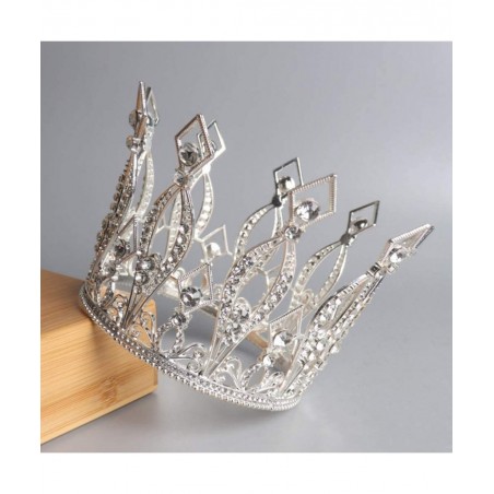 Crown Cake Topper Rhinestone Crystal Handmade Tiara Cake Decoration for Baby Shower Birthday Wedding Party Favors (Silver) $2...
