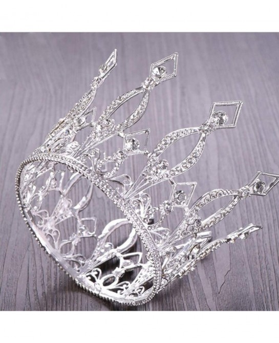 Crown Cake Topper Rhinestone Crystal Handmade Tiara Cake Decoration for Baby Shower Birthday Wedding Party Favors (Silver) $2...