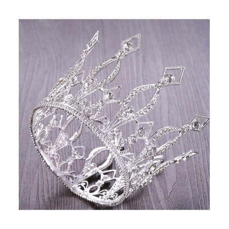 Crown Cake Topper Rhinestone Crystal Handmade Tiara Cake Decoration for Baby Shower Birthday Wedding Party Favors (Silver) $2...