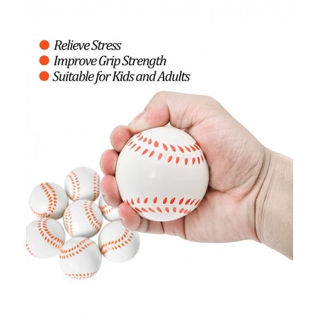 Baseball Party Favors Mini Foam Sport Balls 12 Pcs Baseball Stress Balls Prefect for Adults Kids Anxiety Relieve Pressure Squ...
