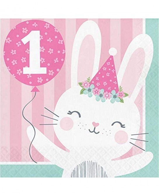 Party Supplies Bunny Party 1St Birthday Napkins Napkin Lunch Multicolor 6.5" 16ct $13.02 Kids' Party Tableware