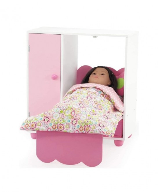 Doll Clothes Space Saving Murphy 18 inch Doll Bed Furniture Closet Toy Gift Set for Kids Girls - 5 Hangers and Doll Clothes S...