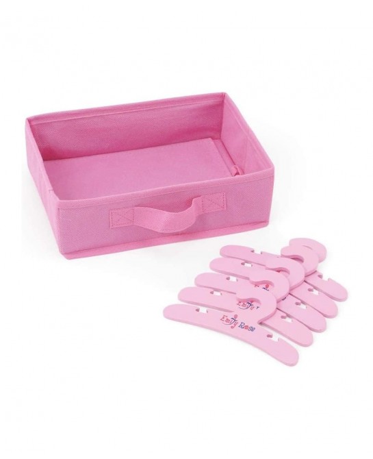 Doll Clothes Space Saving Murphy 18 inch Doll Bed Furniture Closet Toy Gift Set for Kids Girls - 5 Hangers and Doll Clothes S...