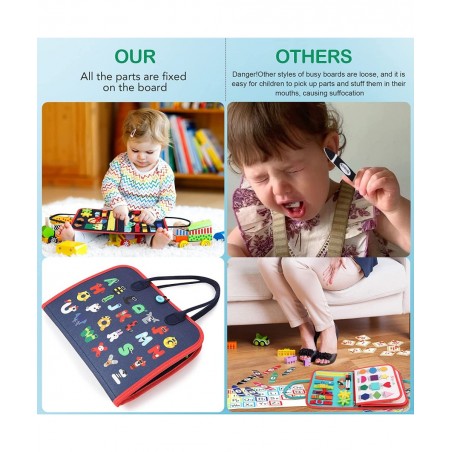 Busy Board for Toddlers Montessori Toys Developing Sensory Activity Book Preschool Learning Activities Early Educational Toy ...