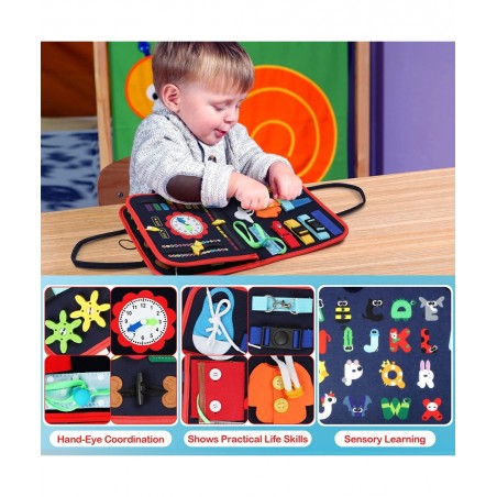 Busy Board for Toddlers Montessori Toys Developing Sensory Activity Book Preschool Learning Activities Early Educational Toy ...