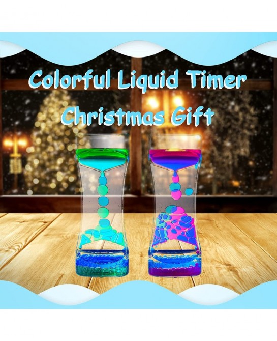 Liquid Motion Bubbler 2 Pack Ideal Sensory Toy for Kids and Adults Calming Relaxing Colorful Liquid Hourglass Fidget Toys wit...