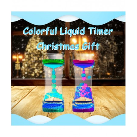 Liquid Motion Bubbler 2 Pack Ideal Sensory Toy for Kids and Adults Calming Relaxing Colorful Liquid Hourglass Fidget Toys wit...