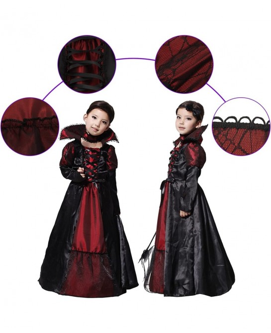Vampire Costume for Girls Kids Halloween Costumes Role Playing Dress Up Party Cosplay Clothing $39.23 Kids' Costumes