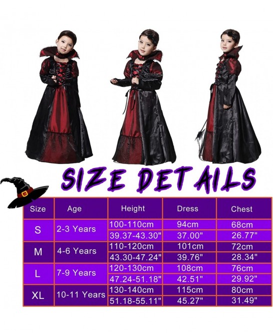 Vampire Costume for Girls Kids Halloween Costumes Role Playing Dress Up Party Cosplay Clothing $39.23 Kids' Costumes