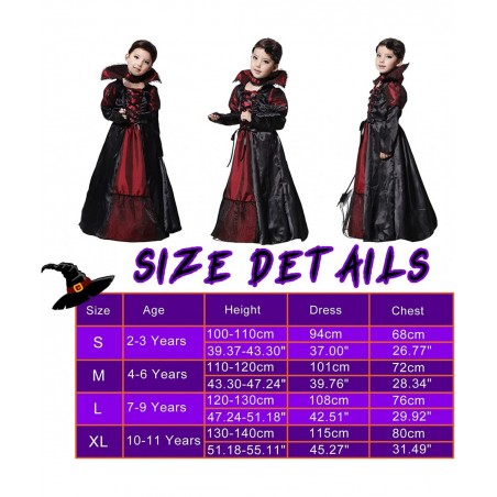 Vampire Costume for Girls Kids Halloween Costumes Role Playing Dress Up Party Cosplay Clothing $39.23 Kids' Costumes