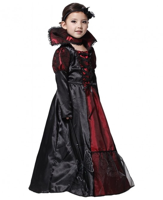 Vampire Costume for Girls Kids Halloween Costumes Role Playing Dress Up Party Cosplay Clothing $39.23 Kids' Costumes