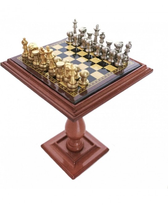 Miniature Chess Set and Table Magnet Chess Pieces 1:12 Dollhouse Accessories $38.39 Dollhouse Accessories
