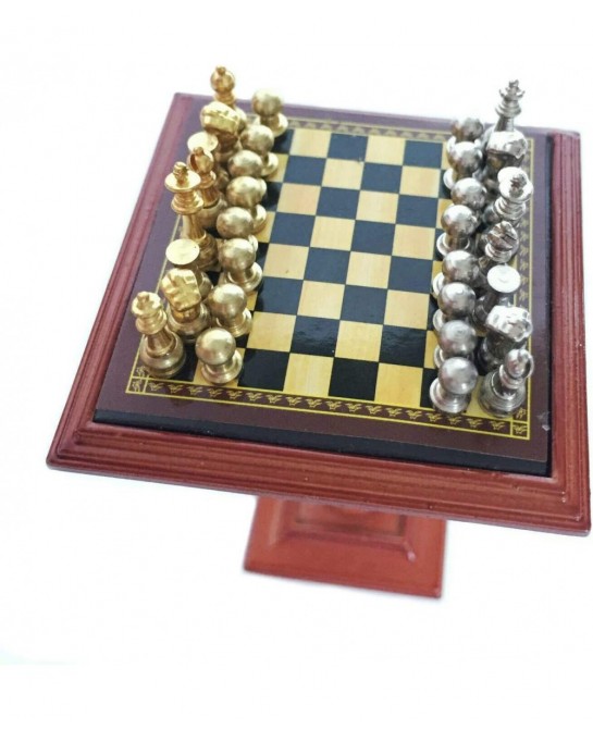 Miniature Chess Set and Table Magnet Chess Pieces 1:12 Dollhouse Accessories $38.39 Dollhouse Accessories