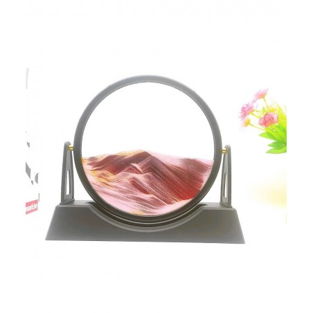 10" 3DNatural Landscape Dynamic Art Flowing Sand Painting RoundGlass Doublesided Spinning Moving Sand Art Crafts Deep Sea Liq...