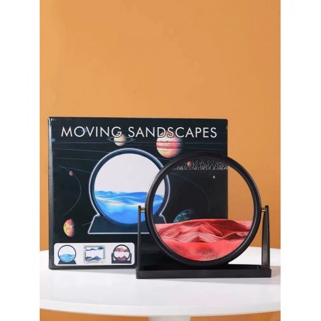 10" 3DNatural Landscape Dynamic Art Flowing Sand Painting RoundGlass Doublesided Spinning Moving Sand Art Crafts Deep Sea Liq...
