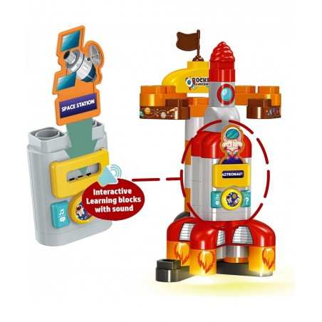 Space Interactive Toys for 1+ Year Old - Bulding Mega Blocks for Toddlers 1-3 with Intelligent Interactive Moduls - Space Roc...