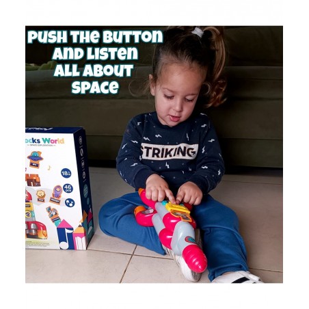 Space Interactive Toys for 1+ Year Old - Bulding Mega Blocks for Toddlers 1-3 with Intelligent Interactive Moduls - Space Roc...