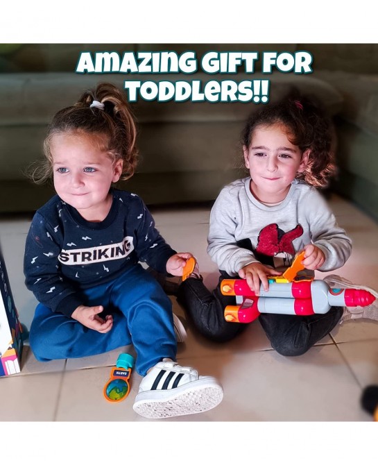 Space Interactive Toys for 1+ Year Old - Bulding Mega Blocks for Toddlers 1-3 with Intelligent Interactive Moduls - Space Roc...